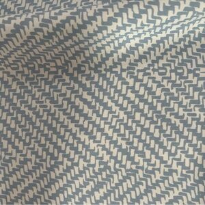Schumacher Chevron D'Ete Screen Print Fabric - Blue and White